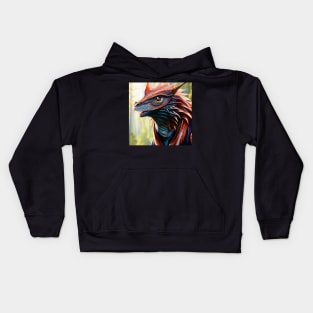 Scaled Blue and Red Jungle Dragon Kids Hoodie